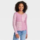 Girls' Exposed Seam Long Sleeve T-shirt - Art Class Rose Pink