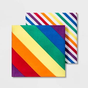 Weihai Luda Pride Striped Flag Bandana 2pk Set - Rainbow One Size,