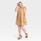 Women's Plus Size Flutter Short Sleeve Eyelet Dress - Knox Rose Yellow