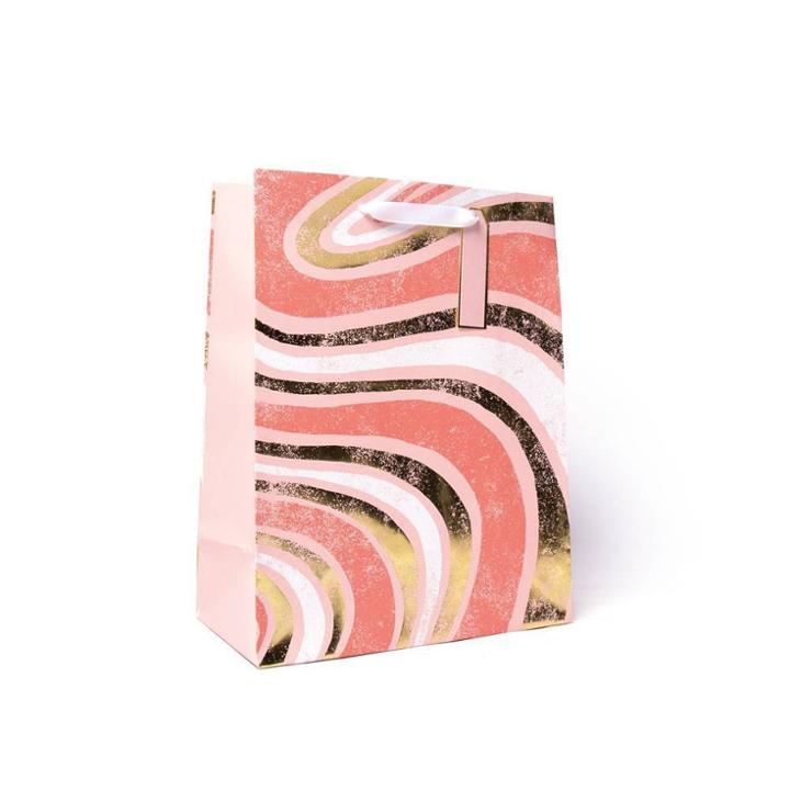 Spritz Medium Swirl Gift Bag With Foil Gold/pink -