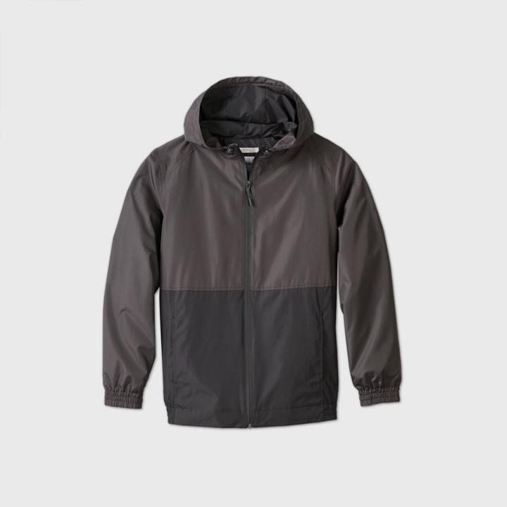 Men's Colorblock Hooded Rain Jacket - Goodfellow & Co Gray