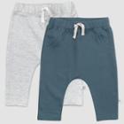 Honest Baby Boys' 2pk Organic Cotton Harem Pull-on Sweatpants - Gray/blue Newborn