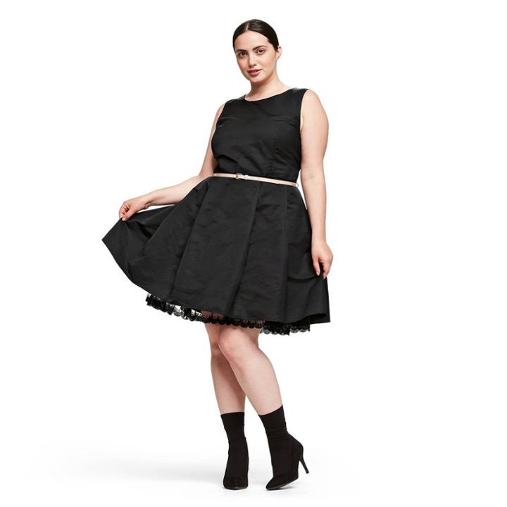 Women's Plus Size Sleeveless Crewneck A-line Mini Dress - Jason Wu For Target Black 1x, Women's,