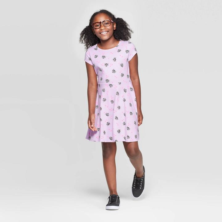 Girls' Cat Knit Dress - Cat & Jack Purple M, Girl's,