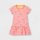 Toddler Girls' Dr. Seuss 'oh The Places' Short Sleeve Knit Dress - Pink