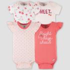 Gerber Baby 4pk Cherries Onesies - White/pink Newborn