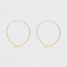Gold Plated Open Wire Hoop Earrings 14kt - A New Day Yellow,