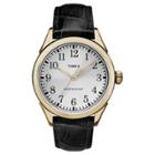 Men's Timex Watch With Leather Strap - Gold/black Tw2p99600jt,