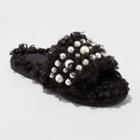 Girls' Adeline Slip-on Embellished Slide Slippers - Cat & Jack Black