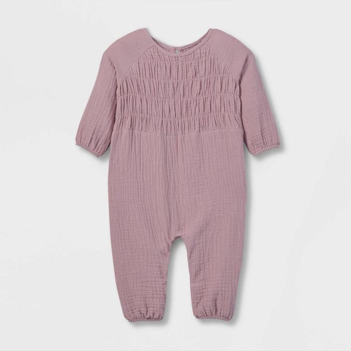 Grayson Collective Baby Girls' Solid Romper - Rose Pink Newborn