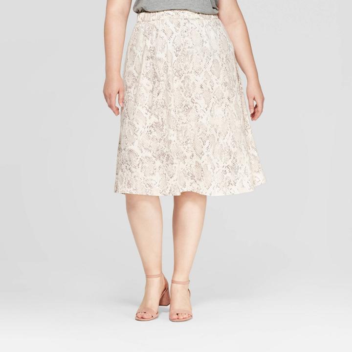 Women's Plus Size Snake Print Maxi Skirt - Ava & Viv