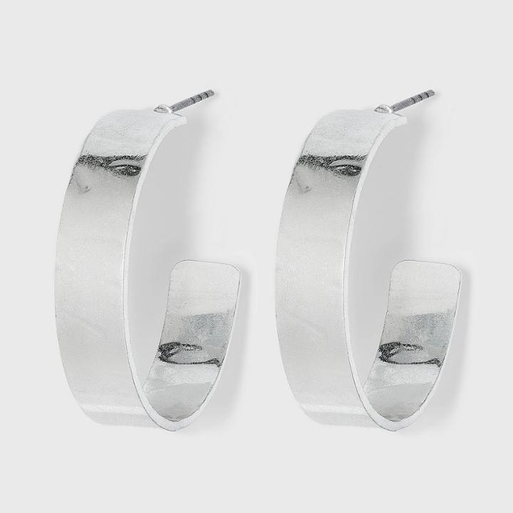 Small Worn Metal Hammered Hoop Earrings - A New Day