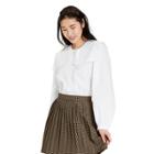 Women's Long Sleeve Oversized Square Collared Blouse - Sandy Liang X Target White