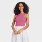 Women's Slim Fit Rib Tank Top - A New Day Purple