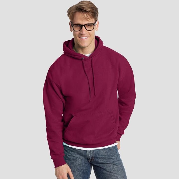 Hanes Men's Ecosmart Fleece Pullover Hooded Sweatshirt - Cardinal (red)