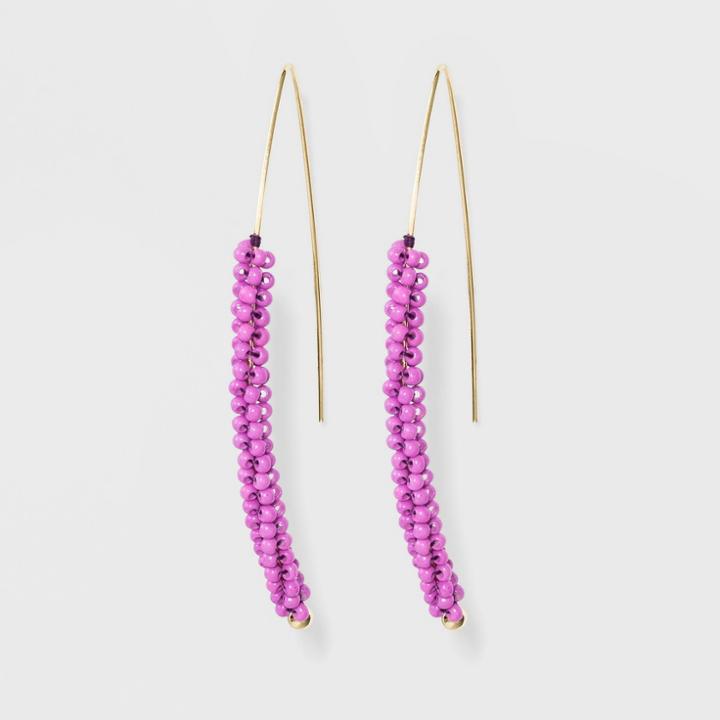 Sugarfix By Baublebar Delicately Beaded Drop Earrings - Purple, Girl's