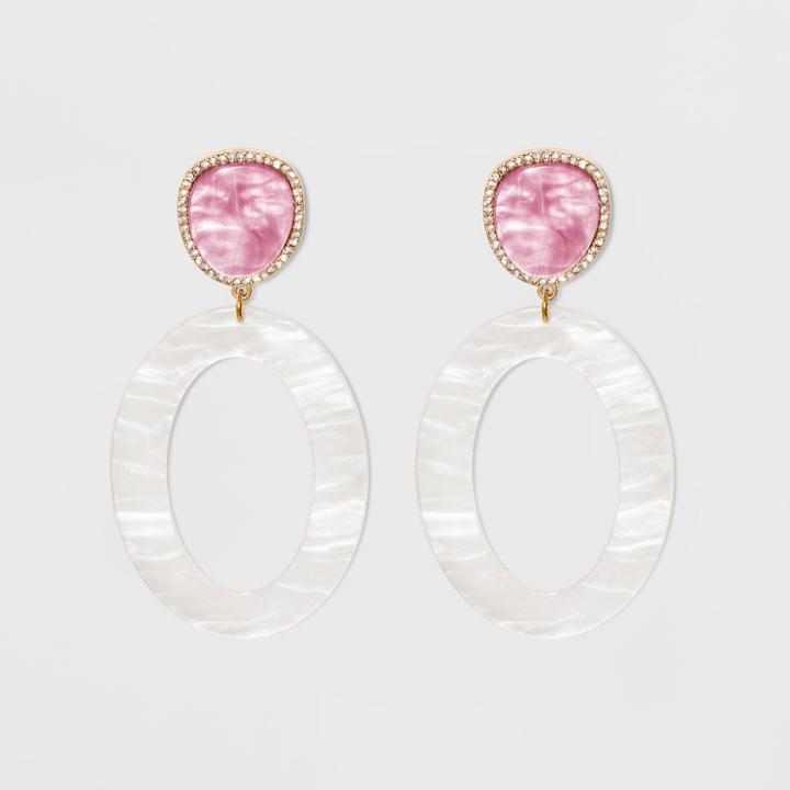 Sugarfix By Baublebar Two-tone Resin Hoop Earrings - White, Girl's