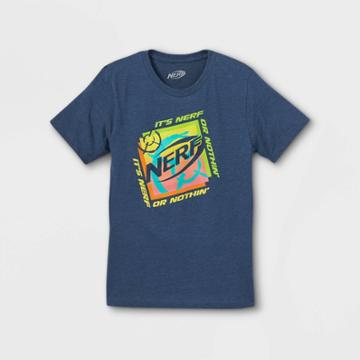 Bioworld Boys' Hasbro Nerf Short Sleeve Graphic T-shirt - Blue