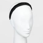 Woven Satin Fabric Covered Headband - A New Day Black