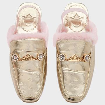 Girls' Disney Princess Loafers - Gold 9 - Disney