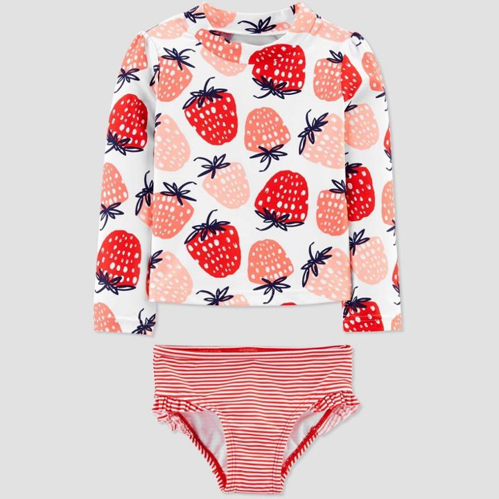 Baby Girls' Strawberry Swim Rash Guard Set - Just One You Made By Carter's Red 3m, Infant Girl's