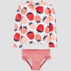 Baby Girls' Strawberry Swim Rash Guard Set - Just One You Made By Carter's Red 3m, Infant Girl's