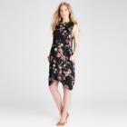 Maternity Floral Print Mock Swing Dress - Expected By Lilac Black Vintage