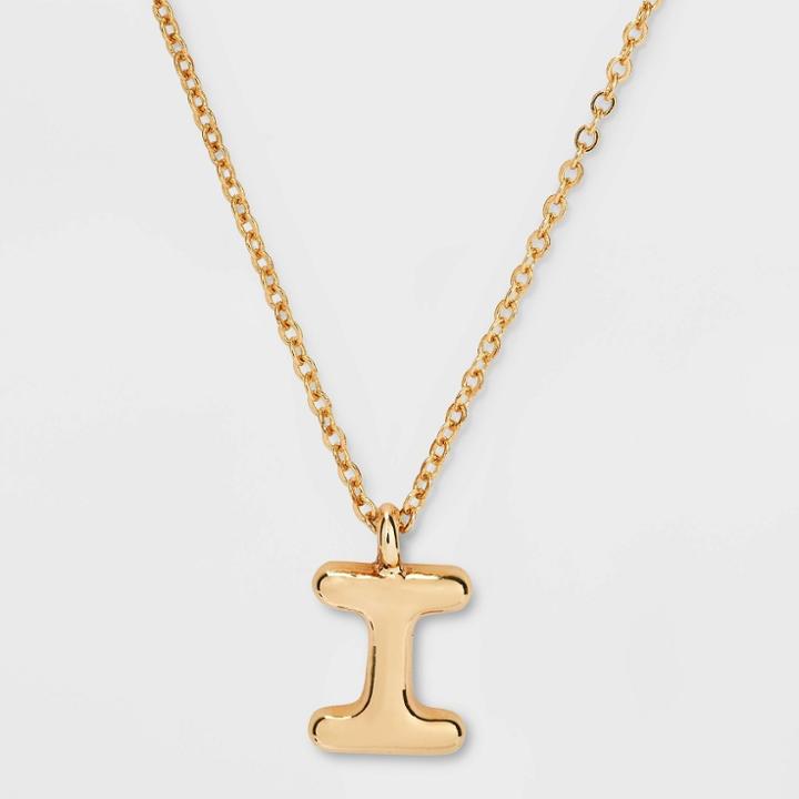 Puffy Initial Charm 'i' Pendant Necklace - Wild Fable Gold