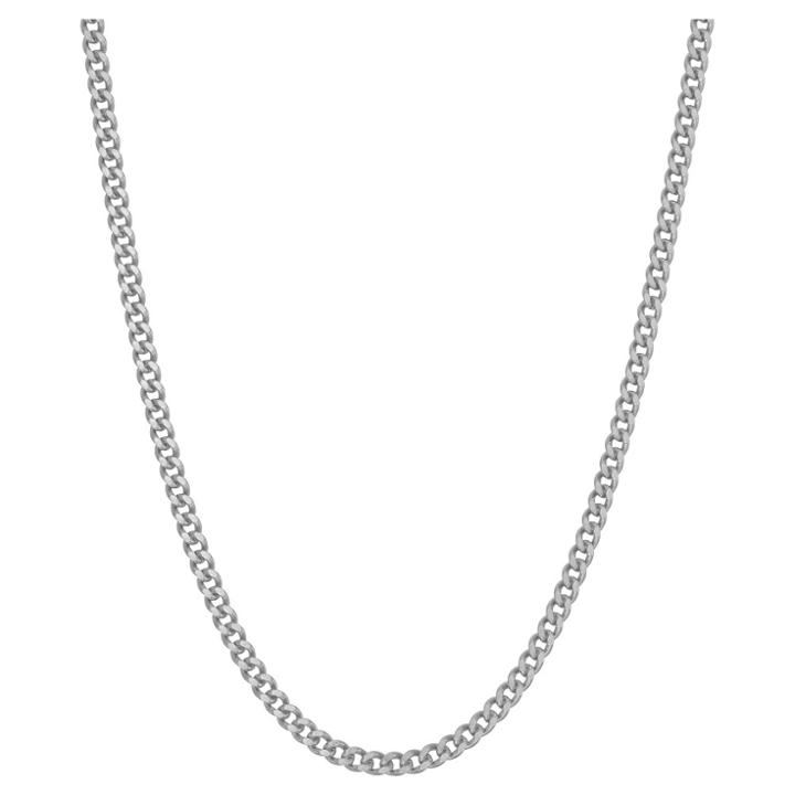 Tiara Sterling Silver 18 Curb Chain Necklace, Size: