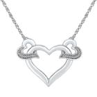 Target Diamond Accent White Diamond Prong Set Heart Necklace In Sterling Silver (ij-i2-i3)