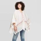Target Women's Plus Size Lightweight Yarn Dye Woven Ruana - Universal Thread White