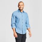Men's Standard Fit Long Sleeve Denim Shirt - Goodfellow & Co Horizon Blue