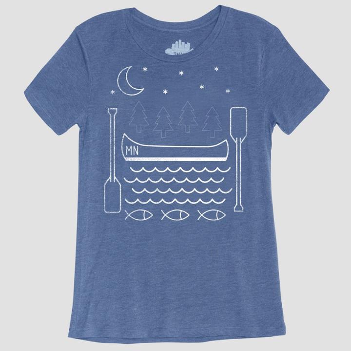 Women's Short Sleeve Summer Nights Graphic T-shirt - Awake Blue