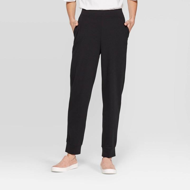 Women's Mid-rise Straight Leg Knit Jogger Pants - Prologue Black