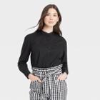 Women's Long Sleeve Button-down Shirt - Who What Wear Black