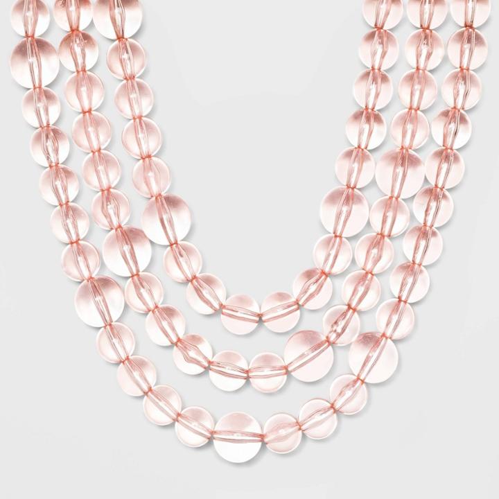 Target Sugarfix By Baublebar Beaded Lucite Statement Necklace - Blush Pink, Girl's