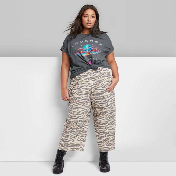 Women's Plus Size Ascot + Hart Journey Short Sleeve Graphic Boyfriend T-shirt - Gray