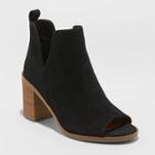 Women's Charlee Microsuede Laser Cut Out Bootie - Universal Thread Black