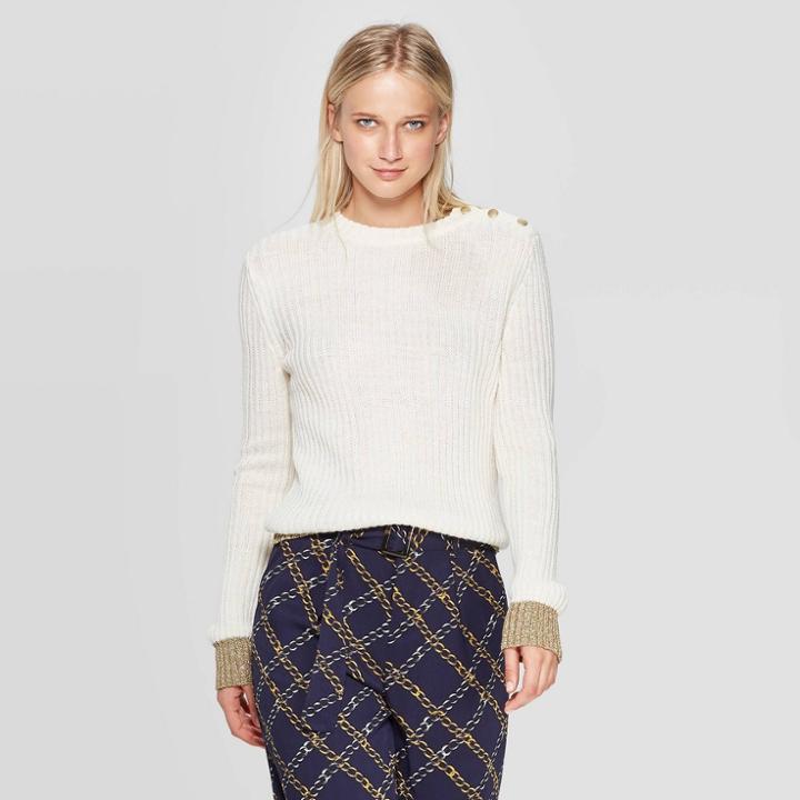Women's Crewneck Pullover Sweater - Who What Wear White
