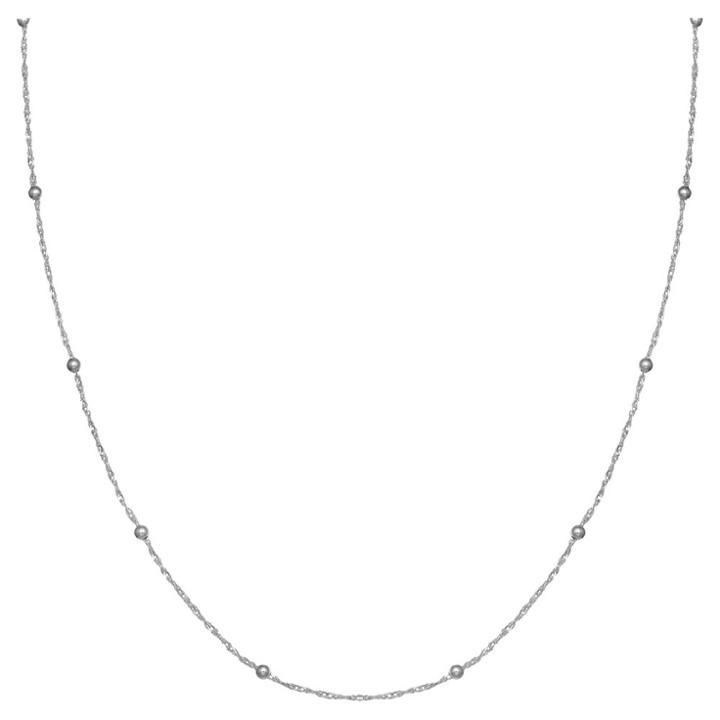 Distributed By Target Women's Diamond Cut Twist Chain With Polished Beads In Sterling Silver -gray