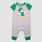 Petitebaby Disney Mickey Mouse Short Sleeve Romper - Gray Newborn, Kids Unisex