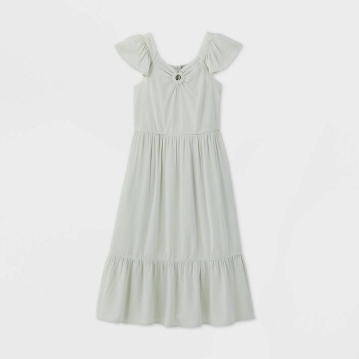 Petitegirls' Short Sleeve Ring-front Gauze Maxi Dress - Art Class