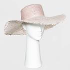 Women's Wide Brim Straw Boater Hat With Fringe - Universal Thread White