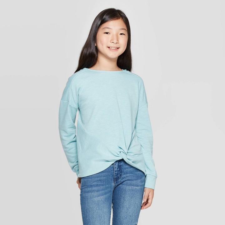 Girls' Twist Front Hoodie - Art Class Blue S, Girl's,