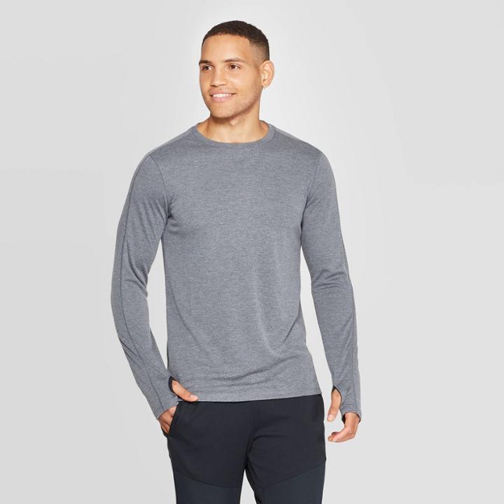 Men's Soft Touch Long Sleeve Tee - C9 Champion Black Heather S, Men's, Size: Small, Black Grey