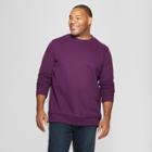 Men's Big & Tall Long Sleeve Crew Neck Fleece Sweatshirt - Goodfellow & Co Purple Currant