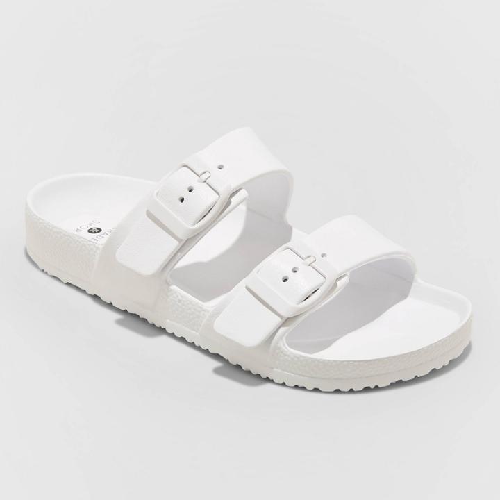 Women's Neida Eva Two Band Slide Sandals - Shade & Shore White