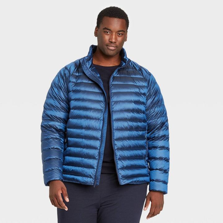 Men's Big & Tall Packable Down Puffer Jacket - All In Motion Blue