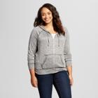 Mossimo Supply Co. Women's Plus Size Lightweight Hoodie Black Marl 1x - Mossimo