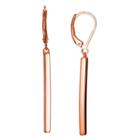 Target 18k Rose Gold Plated Sterling Silver No Stone Linear Lever Back Earrings, Girl's